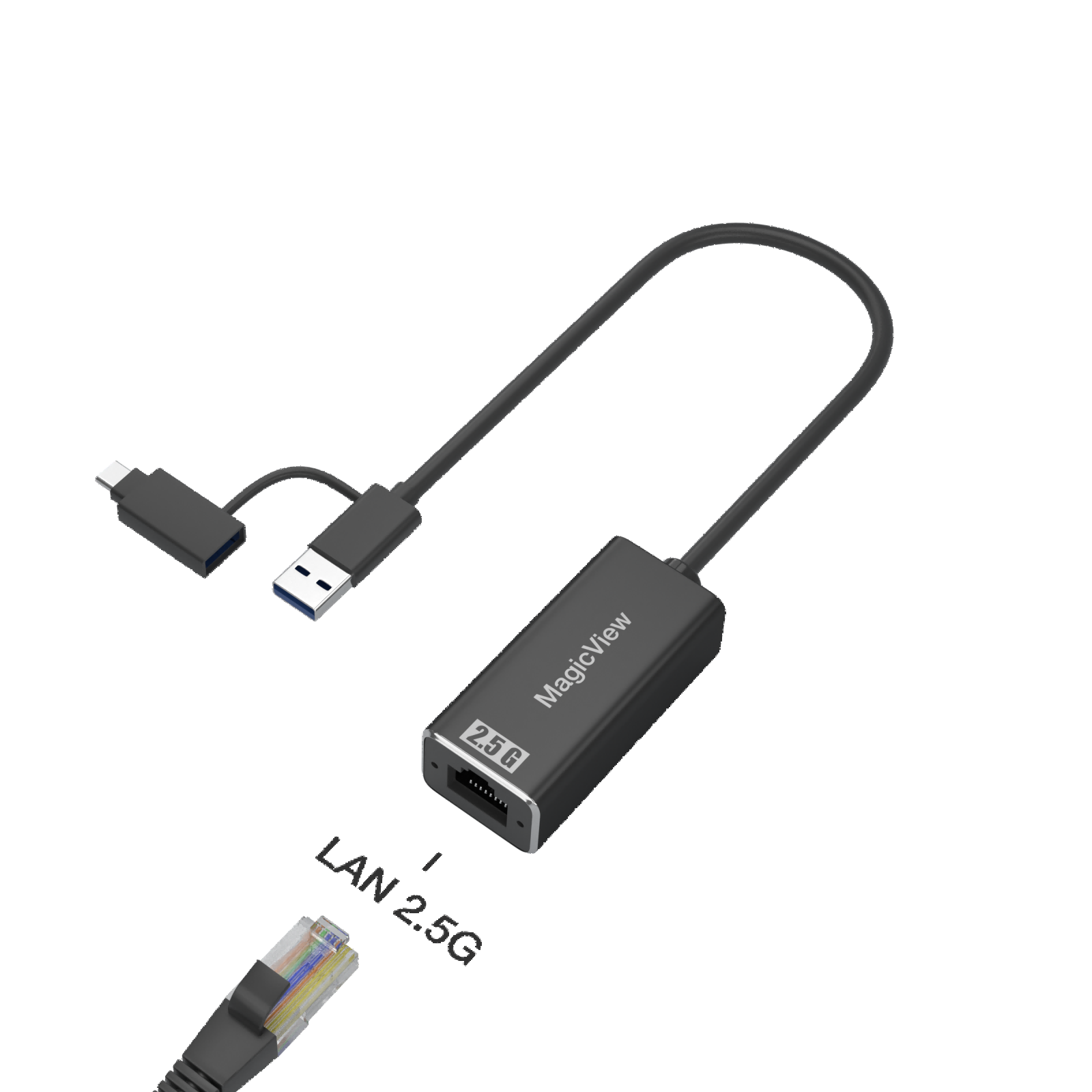 USB3.0 and Type C3.0 to 2.5G Ethernet Adapter