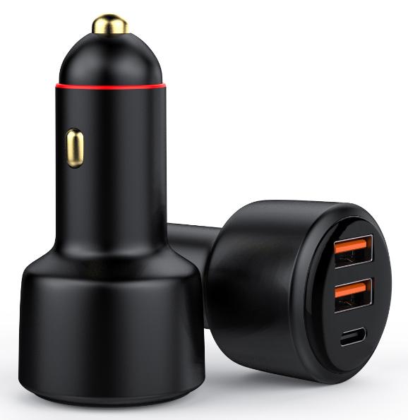 66W Car Charger with LED apeture